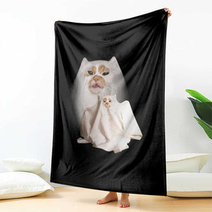 Funny Halloween Ghost Cat Meme Throw Blanket TS10 Print Your Wear