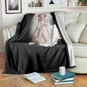 Funny Halloween Ghost Cat Meme Throw Blanket TS10 Print Your Wear