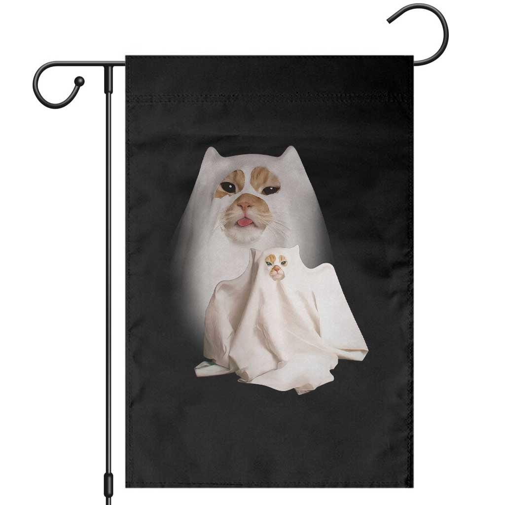 Funny Halloween Ghost Cat Meme Garden Flag TS10 Black Print Your Wear
