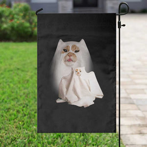 Funny Halloween Ghost Cat Meme Garden Flag TS10 Print Your Wear