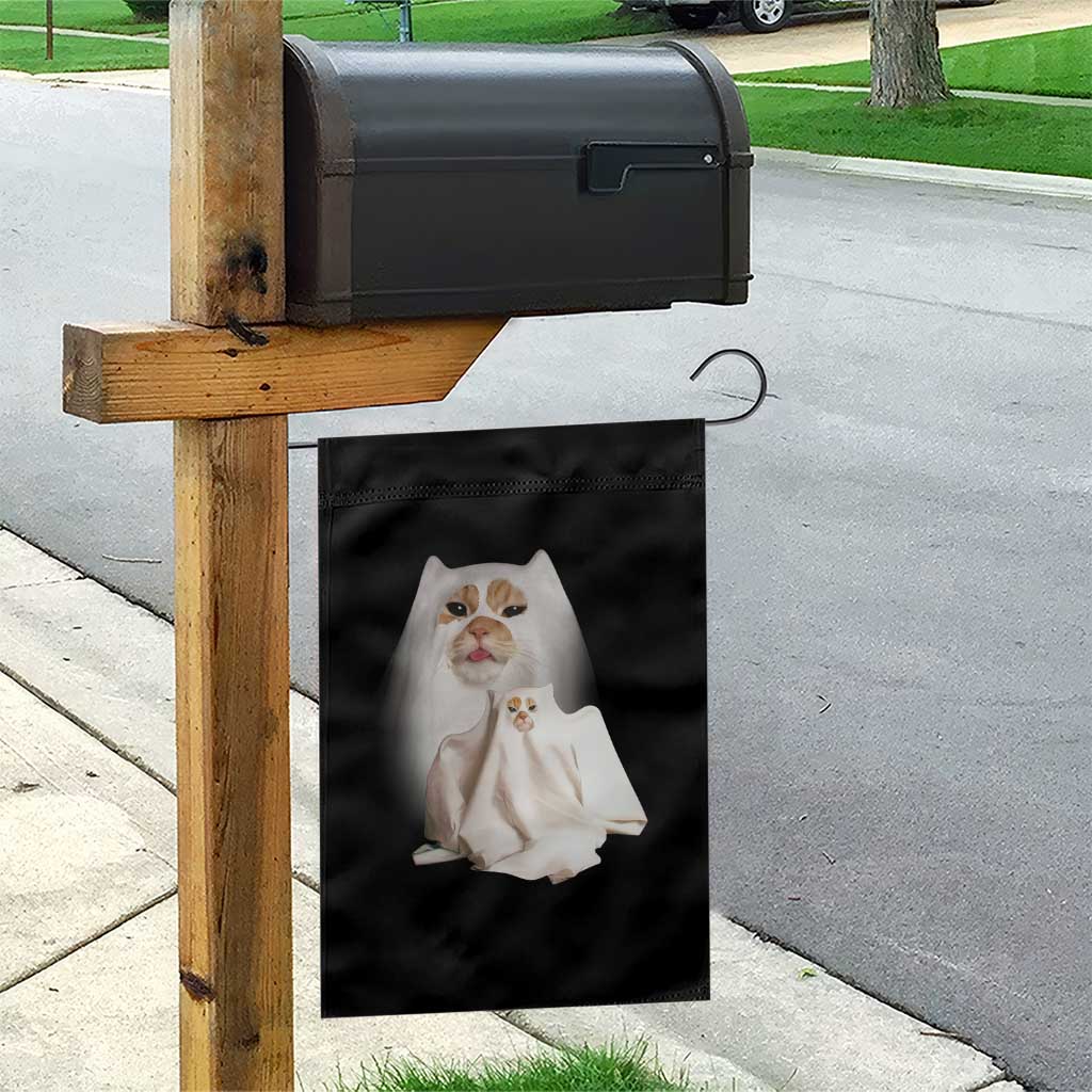 Funny Halloween Ghost Cat Meme Garden Flag TS10 Print Your Wear
