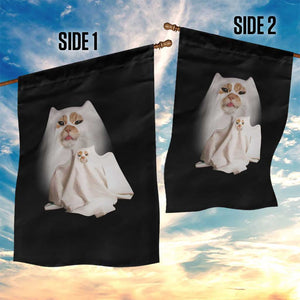 Funny Halloween Ghost Cat Meme Garden Flag TS10 Print Your Wear