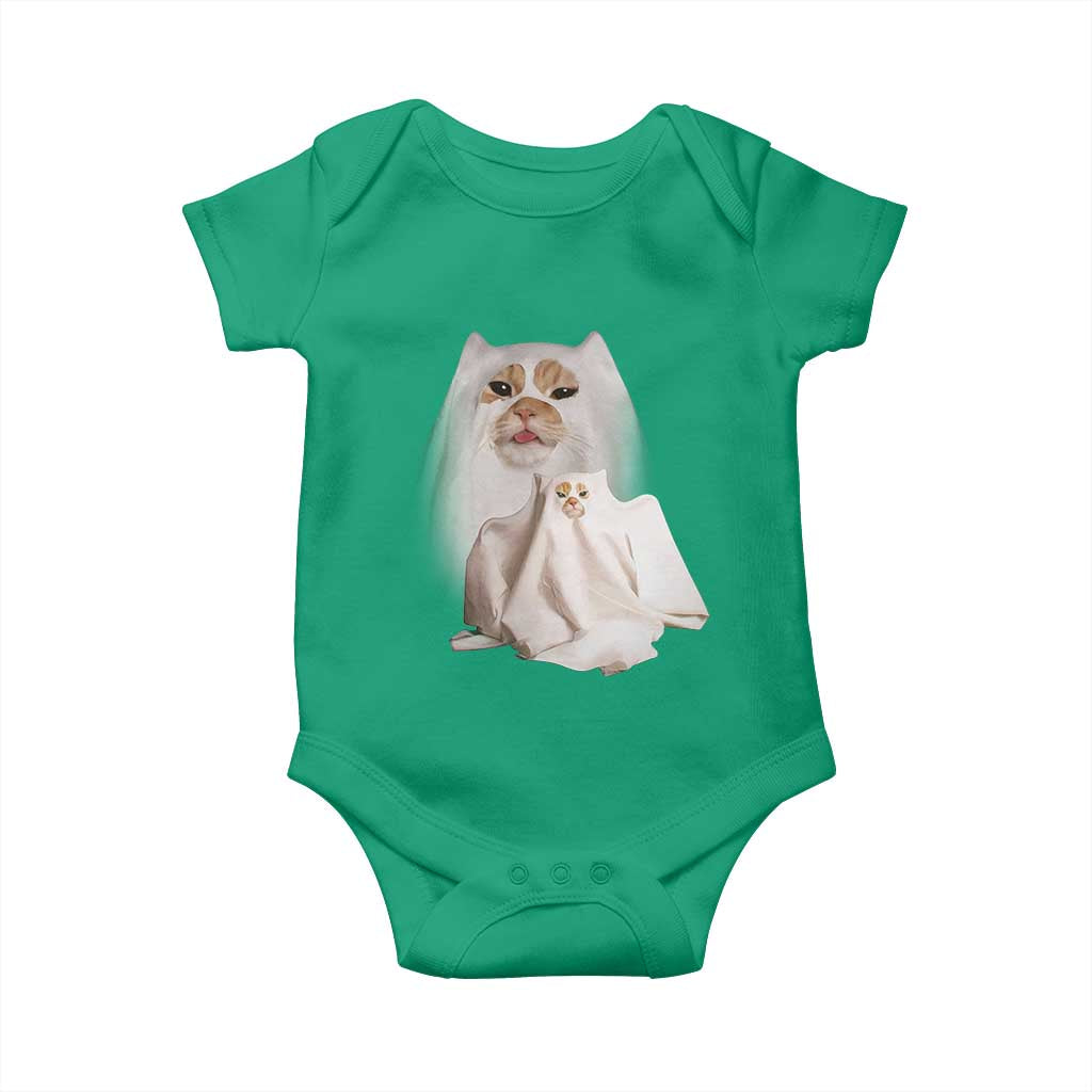 Funny Halloween Ghost Cat Meme Baby Onesie TS10 Irish Green Print Your Wear