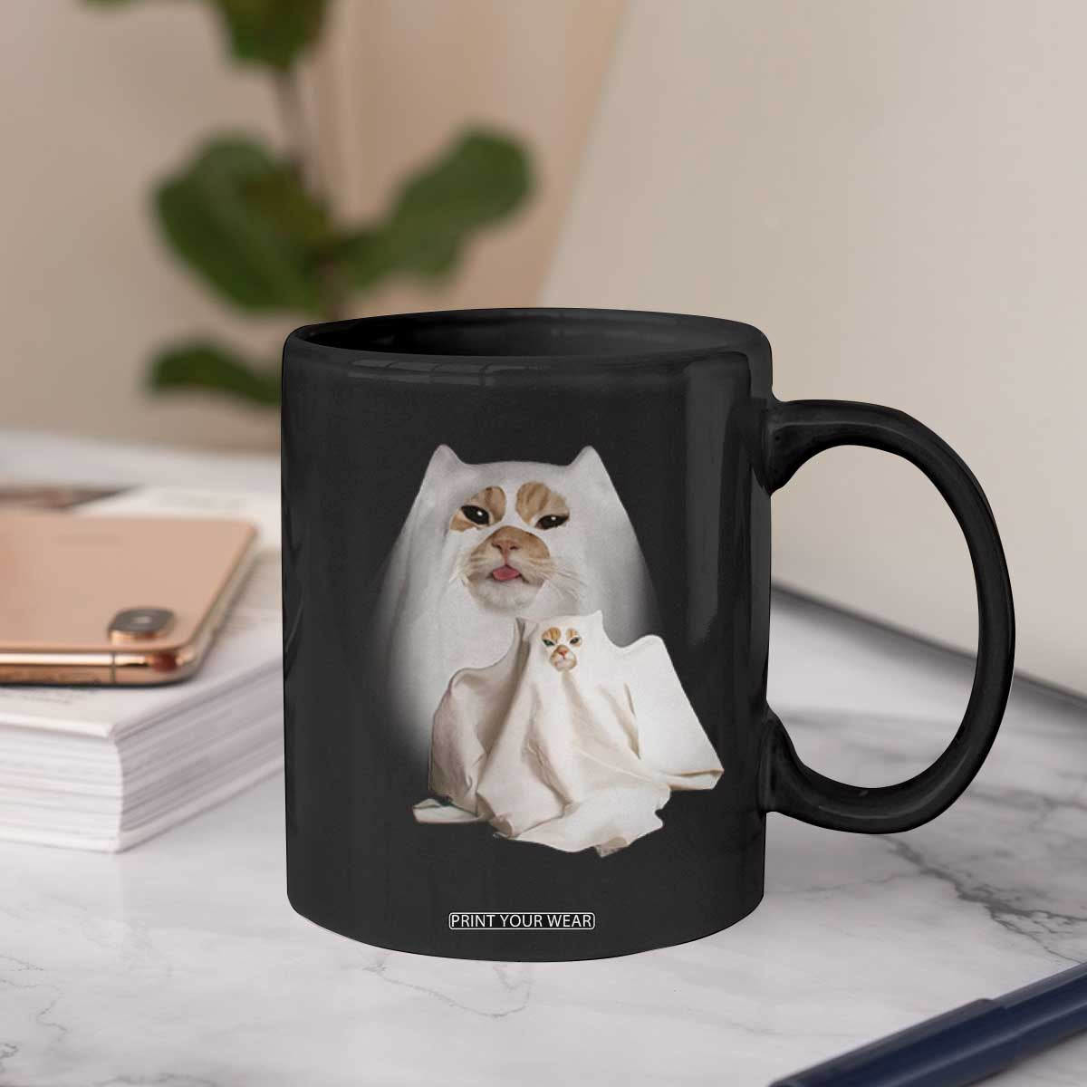 Funny Halloween Ghost Cat Meme Coffee Mug TS10 Print Your Wear