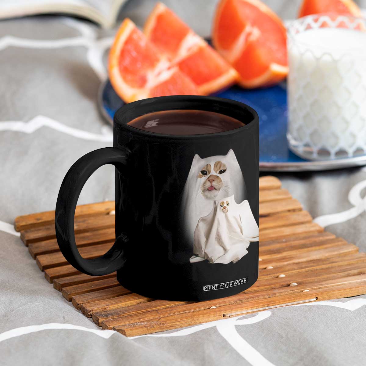 Funny Halloween Ghost Cat Meme Coffee Mug TS10 Print Your Wear