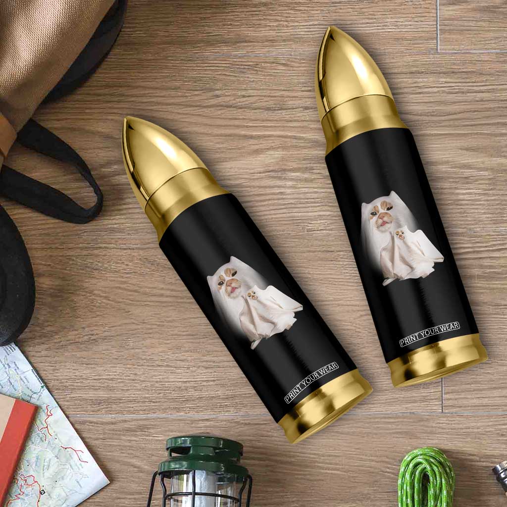 Funny Halloween Ghost Cat Meme Bullet Tumbler TS10 Print Your Wear