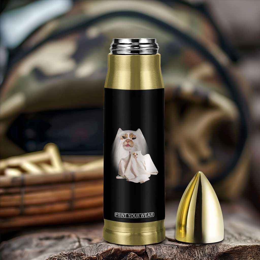 Funny Halloween Ghost Cat Meme Bullet Tumbler TS10 Print Your Wear