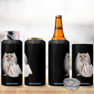 Funny Halloween Ghost Cat Meme 4 in 1 Can Cooler Tumbler TS10 Print Your Wear