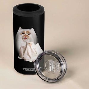Funny Halloween Ghost Cat Meme 4 in 1 Can Cooler Tumbler TS10 Print Your Wear