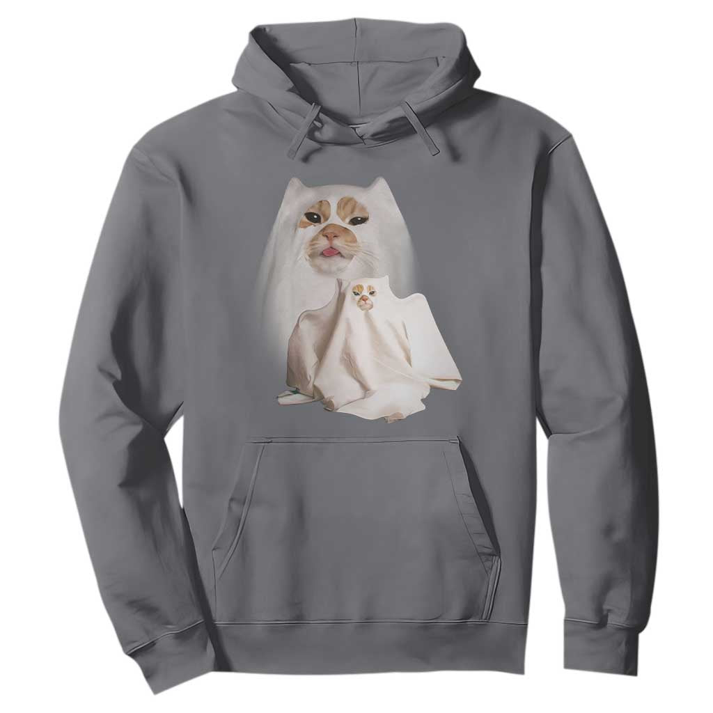 Funny Halloween Ghost Cat Meme Hoodie TS10 Charcoal Print Your Wear