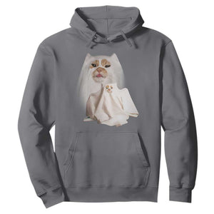 Funny Halloween Ghost Cat Meme Hoodie TS10 Charcoal Print Your Wear