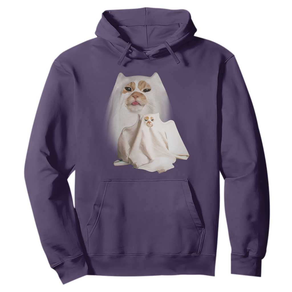 Funny Halloween Ghost Cat Meme Hoodie TS10 Purple Print Your Wear