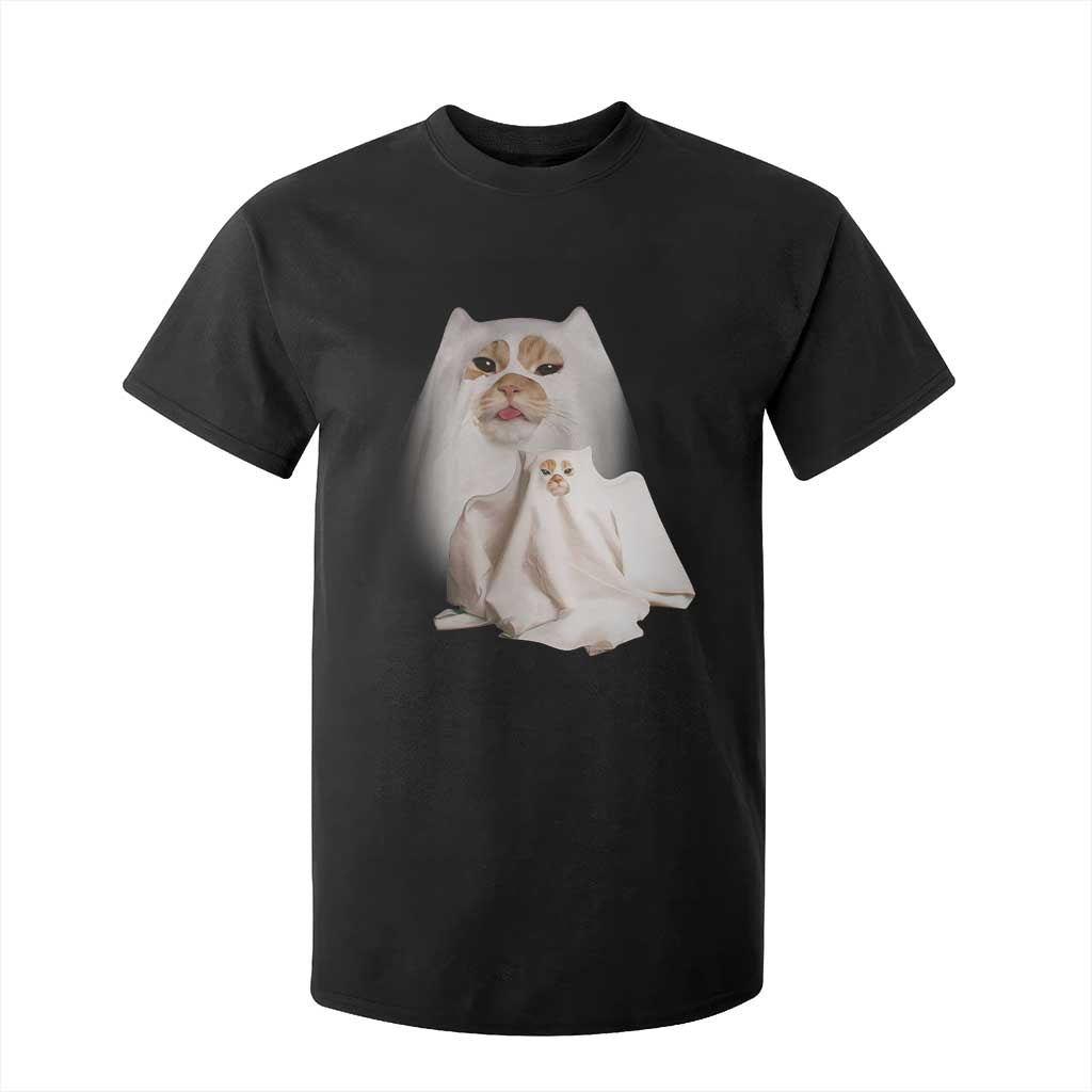 Funny Halloween Ghost Cat Meme T Shirt For Kid TS10 Black Print Your Wear