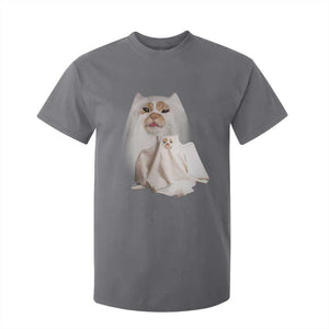 Funny Halloween Ghost Cat Meme T Shirt For Kid TS10 Charcoal Print Your Wear