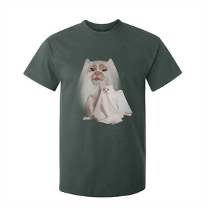 Funny Halloween Ghost Cat Meme T Shirt For Kid TS10 Dark Forest Green Print Your Wear