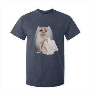 Funny Halloween Ghost Cat Meme T Shirt For Kid TS10 Navy Print Your Wear