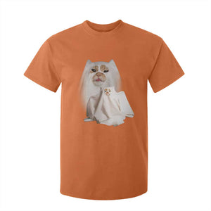 Funny Halloween Ghost Cat Meme T Shirt For Kid TS10 Orange Print Your Wear