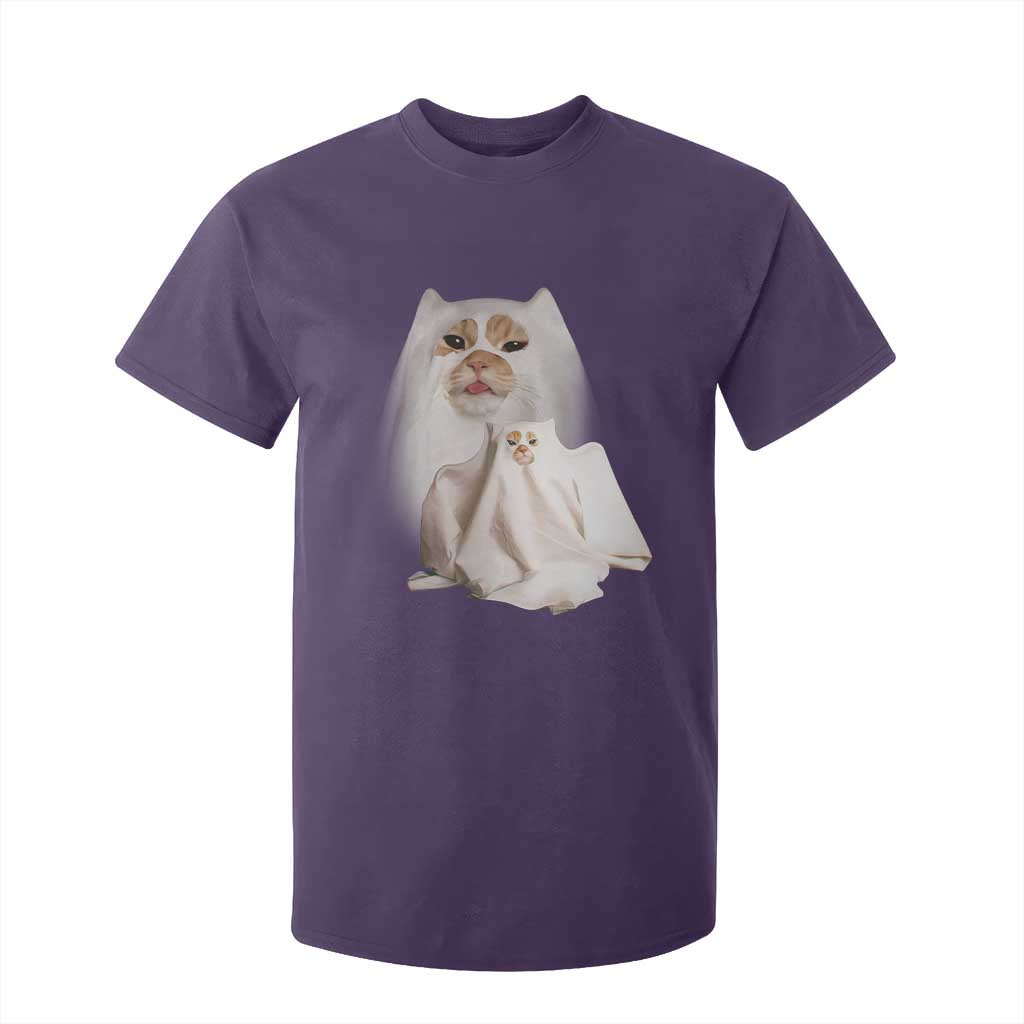 Funny Halloween Ghost Cat Meme T Shirt For Kid TS10 Purple Print Your Wear