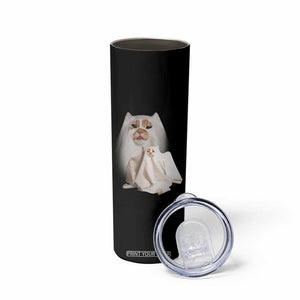 Funny Halloween Ghost Cat Meme Skinny Tumbler TS10 Print Your Wear