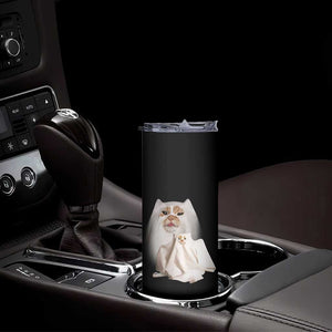 Funny Halloween Ghost Cat Meme Skinny Tumbler TS10 Print Your Wear