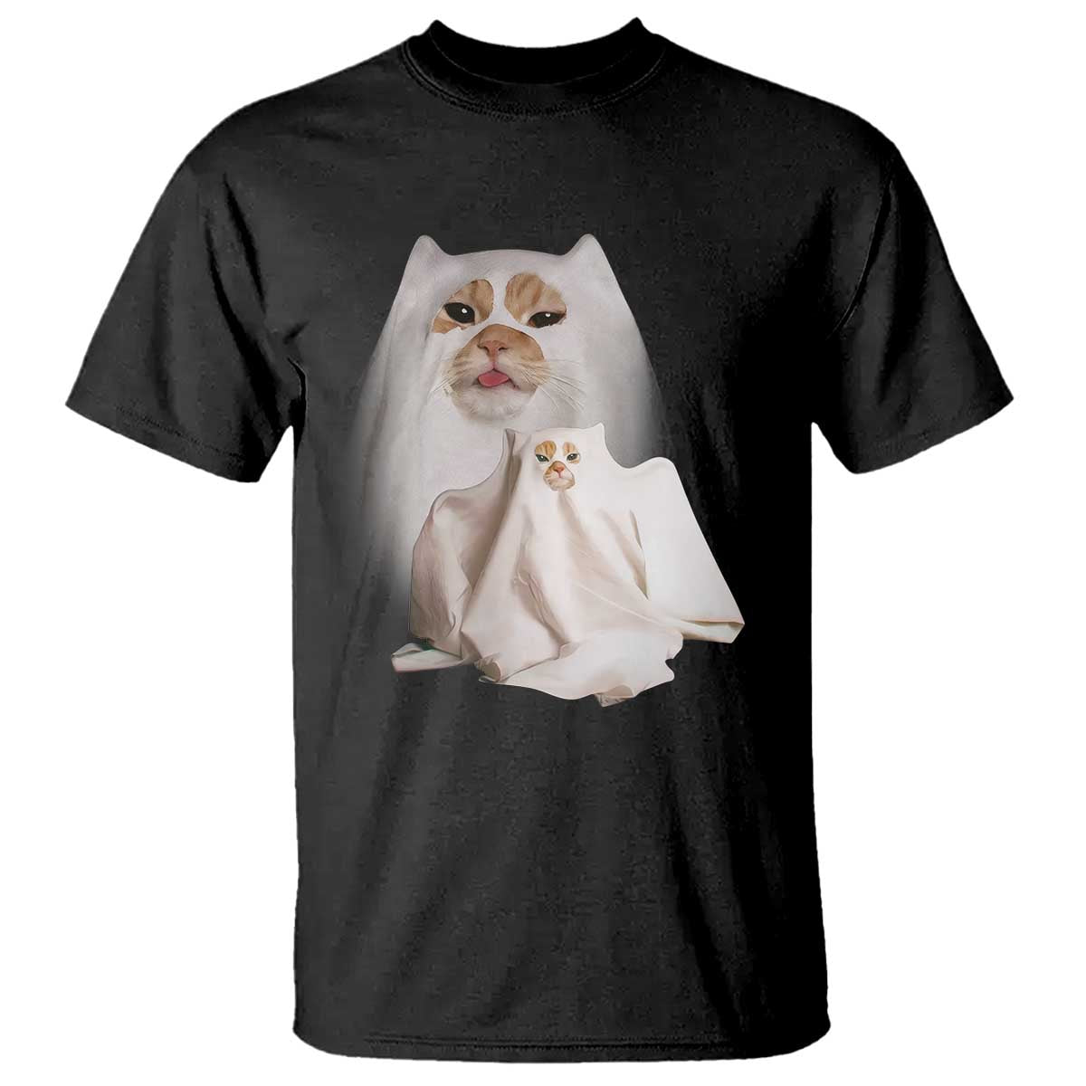Funny Halloween Ghost Cat Meme T Shirt TS10 Black Print Your Wear