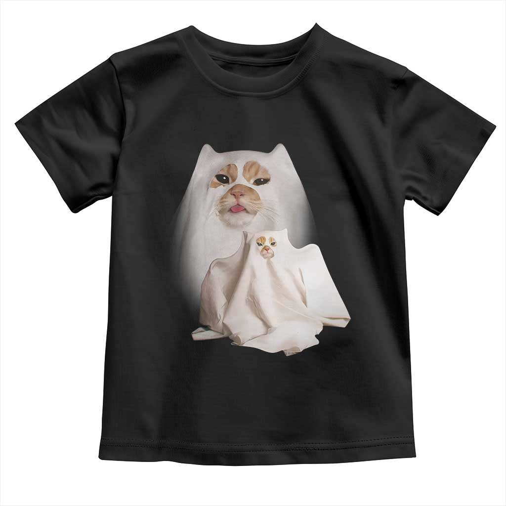 Funny Halloween Ghost Cat Meme Toddler T Shirt TS10 Black Print Your Wear