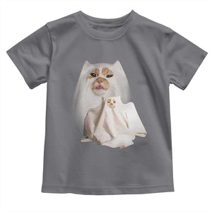 Funny Halloween Ghost Cat Meme Toddler T Shirt TS10 Charcoal Print Your Wear
