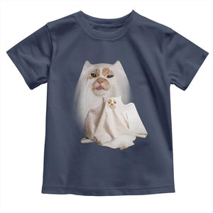 Funny Halloween Ghost Cat Meme Toddler T Shirt TS10 Navy Print Your Wear
