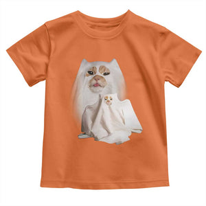 Funny Halloween Ghost Cat Meme Toddler T Shirt TS10 Orange Print Your Wear