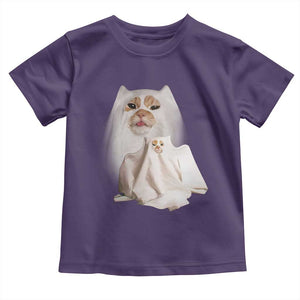 Funny Halloween Ghost Cat Meme Toddler T Shirt TS10 Purple Print Your Wear