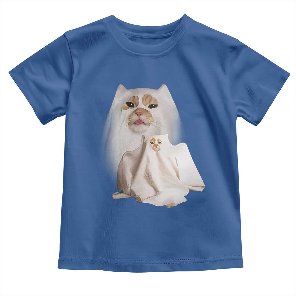 Funny Halloween Ghost Cat Meme Toddler T Shirt TS10 Royal Blue Print Your Wear