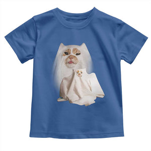 Funny Halloween Ghost Cat Meme Toddler T Shirt TS10 Royal Blue Print Your Wear