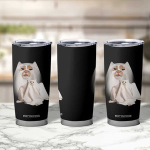 Funny Halloween Ghost Cat Meme Tumbler Cup TS10 Print Your Wear