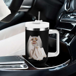 Funny Halloween Ghost Cat Meme Tumbler With Handle TS10 Print Your Wear