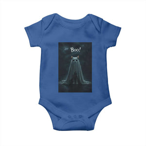 Cat Halloween Baby Onesie Spooky Season Ghost Kitten Haunted Mansion TS10 Royal Blue Print Your Wear