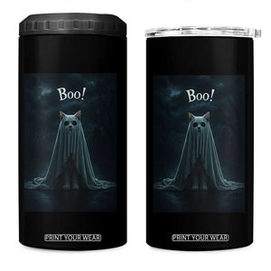 Cat Halloween 4 in 1 Can Cooler Tumbler Spooky Season Ghost Kitten Haunted Mansion TS10 One Size: 16 oz Black Print Your Wear