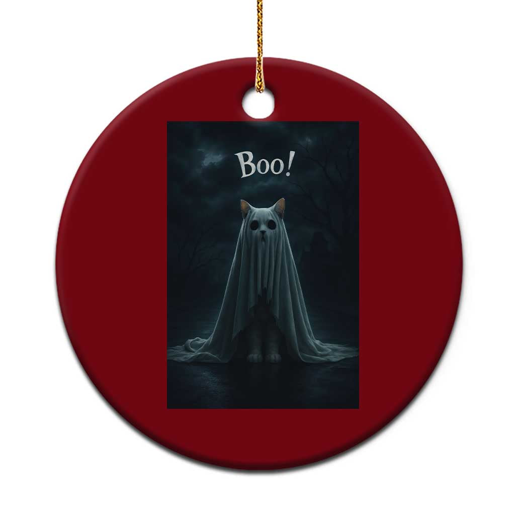 Cat Halloween Ceramic Ornament Spooky Season Ghost Kitten Haunted Mansion TS10 1pc Red Print Your Wear