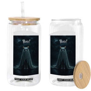 Cat Halloween Glass Can Spooky Season Ghost Kitten Haunted Mansion TS10 Print Your Wear