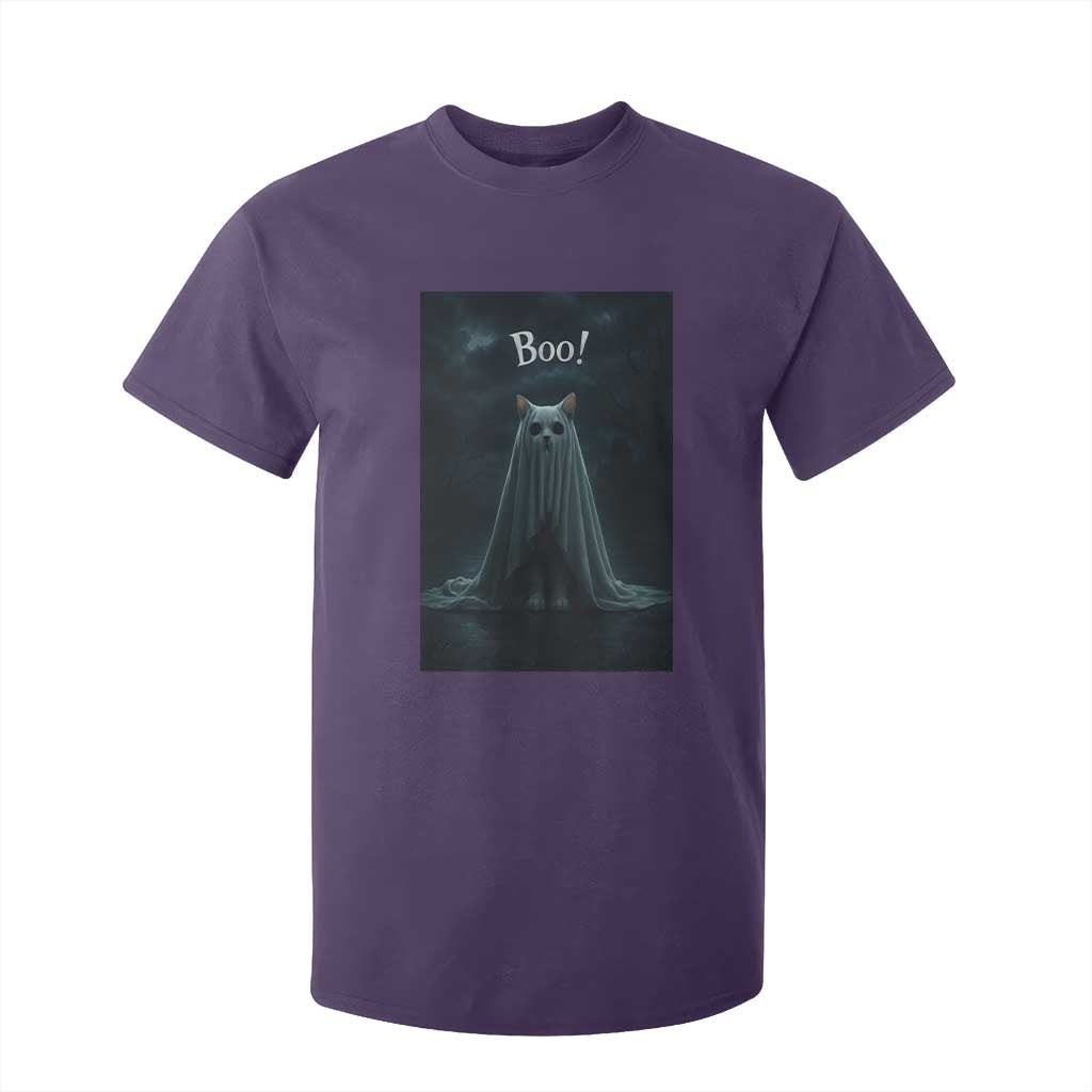 Cat Halloween T Shirt For Kid Spooky Season Ghost Kitten Haunted Mansion TS10 Purple Print Your Wear