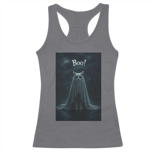 Cat Halloween Racerback Tank Top Spooky Season Ghost Kitten Haunted Mansion TS10 Charcoal Print Your Wear