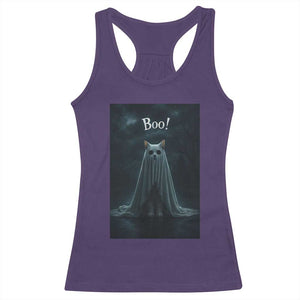 Cat Halloween Racerback Tank Top Spooky Season Ghost Kitten Haunted Mansion TS10 Purple Print Your Wear