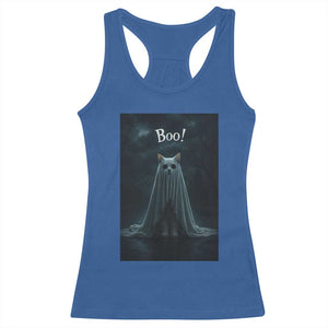 Cat Halloween Racerback Tank Top Spooky Season Ghost Kitten Haunted Mansion TS10 Royal Blue Print Your Wear