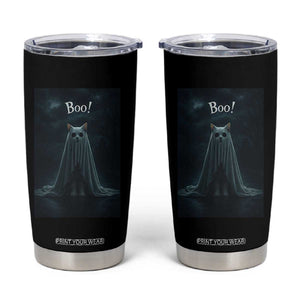 Cat Halloween Tumbler Cup Spooky Season Ghost Kitten Haunted Mansion TS10 Black Print Your Wear