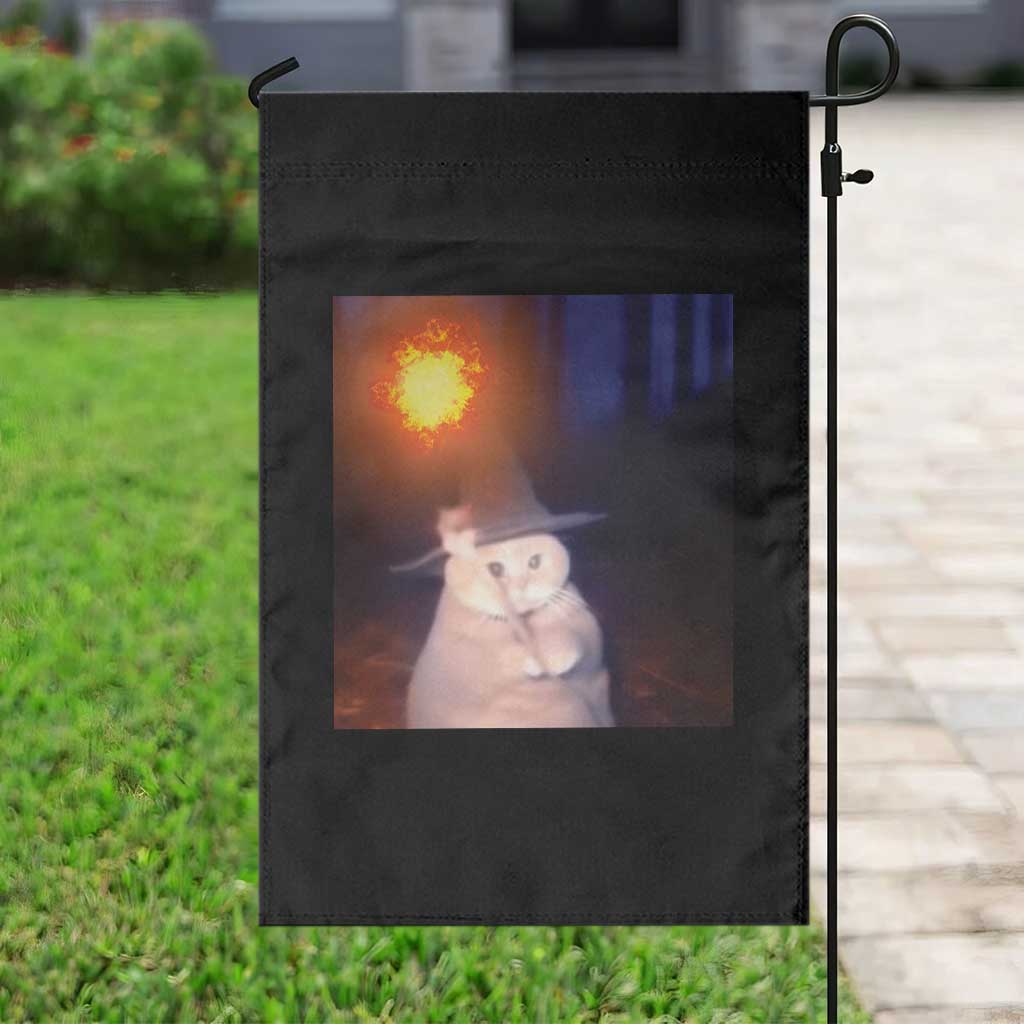 Wizard Cat Garden Flag Weird Funny Retro Halloween Orange Cat Meme TS10 Print Your Wear