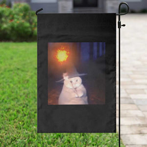Wizard Cat Garden Flag Weird Funny Retro Halloween Orange Cat Meme TS10 Print Your Wear