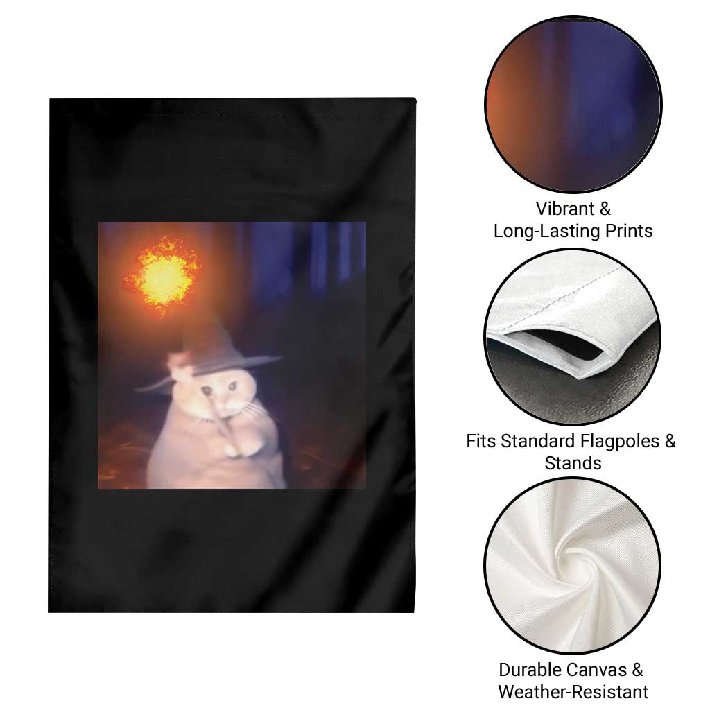 Wizard Cat Garden Flag Weird Funny Retro Halloween Orange Cat Meme TS10 Print Your Wear