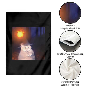 Wizard Cat Garden Flag Weird Funny Retro Halloween Orange Cat Meme TS10 Print Your Wear
