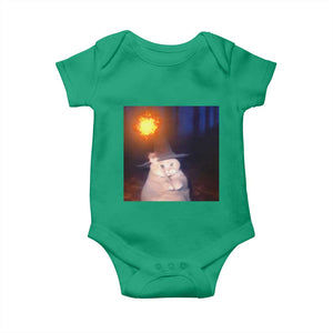 Wizard Cat Baby Onesie Weird Funny Retro Halloween Orange Cat Meme TS10 Irish Green Print Your Wear