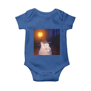 Wizard Cat Baby Onesie Weird Funny Retro Halloween Orange Cat Meme TS10 Royal Blue Print Your Wear
