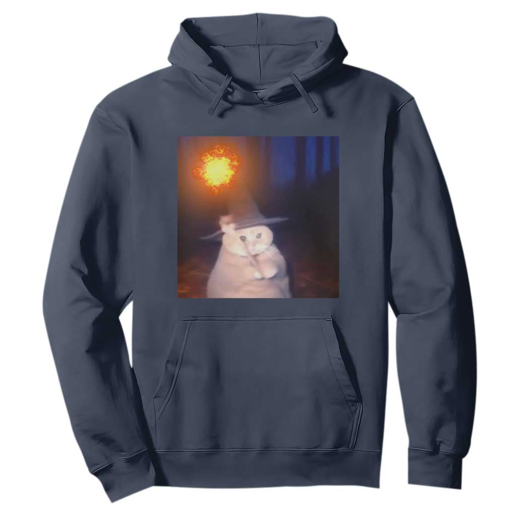 Wizard Cat Hoodie Weird Funny Retro Halloween Orange Cat Meme TS10 Navy Print Your Wear